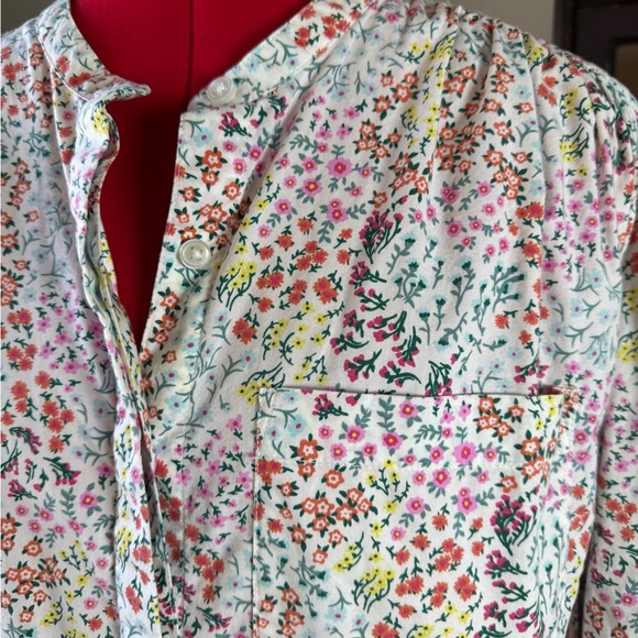 Lands End Button Front Floral Tunic Blouse 1X (16W-18W) - Picture 3 of 10